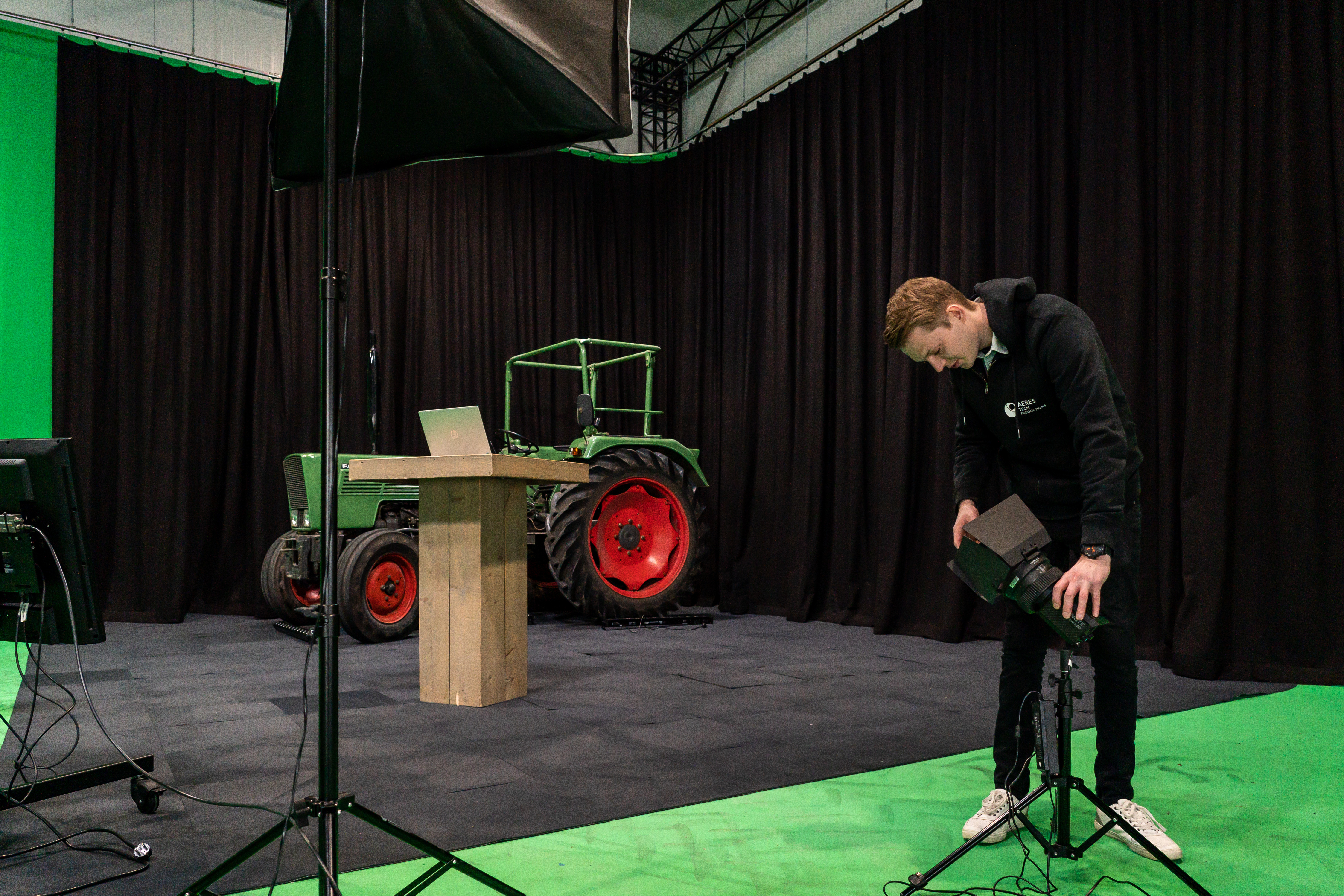 opbouw set greenscreen studio