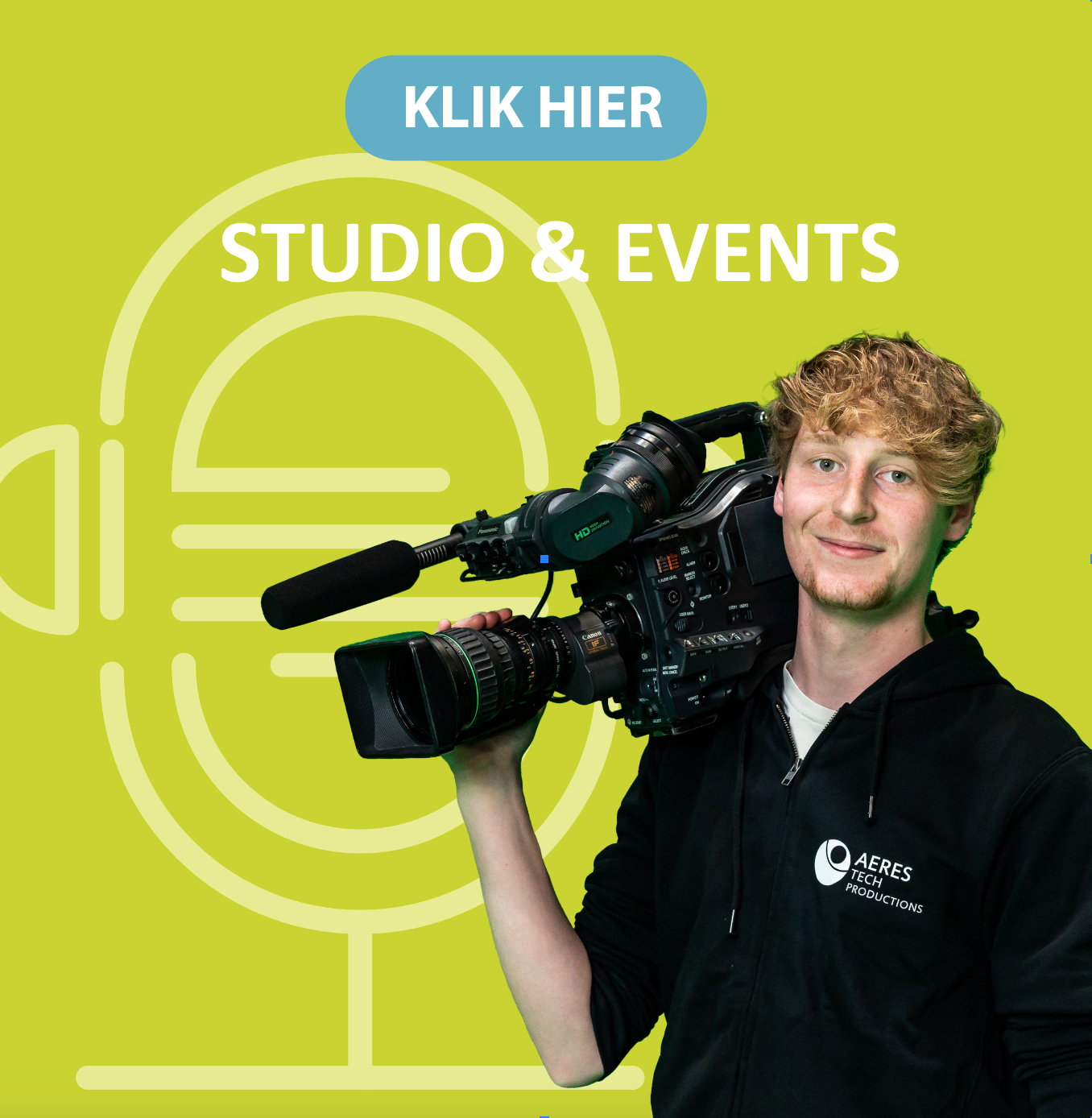 Eventlocatie, Videoproducties, podcasts, livestreaming, webinars en green screen. Alles is mogelijk bij Aeres Tech Productions